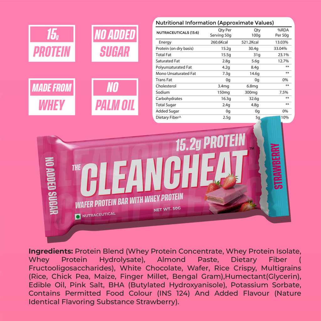 Strawberry Protein Wafer- Pack of 6